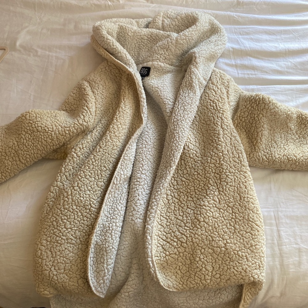 Urban Outfitters two-tone cream oversized Teddy Jacket